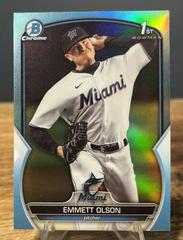 Emmett Olson [Sky Blue] #BDC-10 Baseball Cards 2023 Bowman Draft Chrome Prices