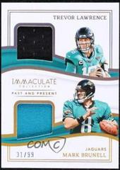 Trevor Lawrence / Mark Brunell #4 Football Cards 2023 Panini Immaculate Past and Present Materials Prices