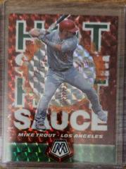 Mike Trout [Green Fluorescent] Baseball Cards 2021 Panini Mosaic Hot Sauce Prices