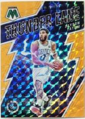 Jayson Tatum [Orange Fluorescent] #2 Basketball Cards 2021 Panini Mosaic Thunder Lane Prices