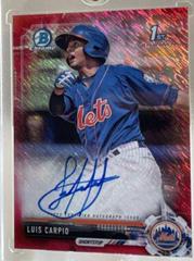 Luis Carpio [Chrome Red Refractor] #CPA-LCA Baseball Cards 2017 Bowman Prospect Autographs Prices