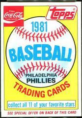 Phillies Header Baseball Cards 1981 Coca Cola Prices