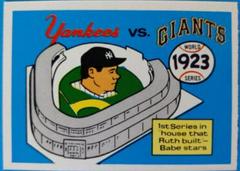 1923 Yankees, Giants [Babe Ruth] Baseball Cards 1970 Fleer World Series Blue Back Prices