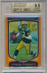 Aaron Rodgers [Orange Refractor] Football Cards 2009 Bowman Chrome Prices