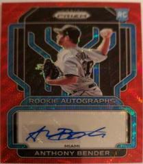 Anthony Bender [Red Wave Prizm] #RA-AB Baseball Cards 2022 Panini Prizm Rookie Autographs Prices