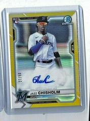 Jazz Chisholm [Gold Refractor] #BCRA-JC Baseball Cards 2021 Bowman Chrome Rookie Autographs Prices