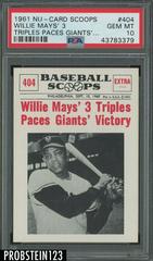 Willie Mays' 3 [Triples Paces Giants'] #404 Baseball Cards 1961 NU Card Scoops Prices