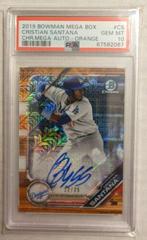 Cristian Santana [Orange] Baseball Cards 2019 Bowman Mega Box Chrome Autographs Prices