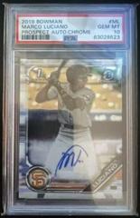 Marco Luciano [Refractor] #PA-ML Baseball Cards 2019 Bowman Prospect Autographs Prices