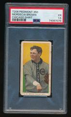 Mordecai Brown [Chicago on Shirt] #NNO Baseball Cards 1909 T206 Piedmont 350 Prices
