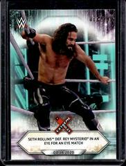 Seth Rollins def. Rey Mysterio in an Eye for an Eye Match [Aqua] Wrestling Cards 2021 Topps WWE Prices