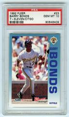 Barry Bonds Baseball Cards 1992 Fleer 7 Eleven Citgo Prices