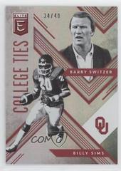 Barry Switzer, Billy Sims [Holo] Football Cards 2018 Panini Elite Draft Picks College Ties Prices