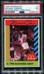 Michael Jordan [The Blocked Shot Pink Back] #2 Basketball Cards 1990 McDonald's Michael Jordan Prices