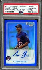 Aaron Hicks [Blue Refractor Autograph] #BCP172 Baseball Cards 2011 Bowman Chrome Prospects Prices