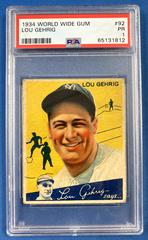 Lou Gehrig #92 Baseball Cards 1934 World Wide Gum Prices