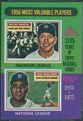 1956 MVP's [M. Mantle, D. Newcombe] Baseball Cards 1975 Topps Mini Prices