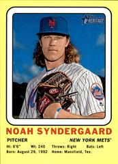 Noah Syndergaard #NS Baseball Cards 2018 Topps Heritage 1969 Collector Cards Prices