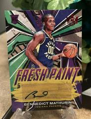 Bennedict Mathurin [Ruby] #FP-BMI Basketball Cards 2022 Panini Court Kings Fresh Paint Autographs Prices