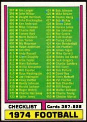 Checklist #498 Football Cards 1974 Topps Prices