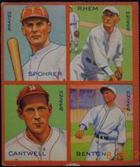Benton, Cantwell [Rhem, Spohrer] Baseball Cards 1935 Goudey 4 in 1 Prices
