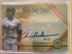 Rickey Henderson [Orange] #GGA-RH Baseball Cards 2022 Topps Tribute Solid Gold Greats Autographs Prices