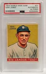 Sam Jones #31 Baseball Cards 1934 World Wide Gum Prices