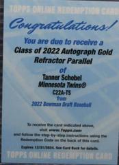 Tanner Schobel [Gold] #C22A-TS Baseball Cards 2022 Bowman Draft Class of Autographs Prices