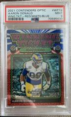 Aaron Donald [Red White Blue] #WT19 Football Cards 2021 Panini Contenders Optic Winning Ticket Prices