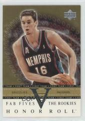 Pau Gasol Basketball Cards 2001 Upper Deck Honor Roll Fab Fives-the Rookies Prices