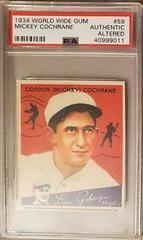 Mickey Cochrane #59 Baseball Cards 1934 World Wide Gum Prices