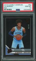 Ja Morant [Red] #52 Basketball Cards 2019 Panini Clearly Donruss Prices