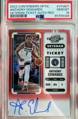 Anthony Edwards [Red] #5 Basketball Cards 2022 Panini Contenders Optic Veteran Ticket Autograph Prices