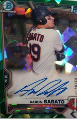 Aaron Sabato [Green Refractor] #BSPA-AS Baseball Cards 2021 Bowman Sapphire Autographs Prices