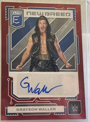 Grayson Waller [Red] #39 Wrestling Cards 2023 Donruss Elite WWE New Breed Autograph