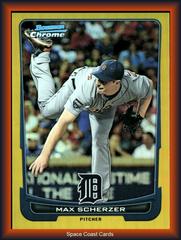 Max Scherzer [Gold Refractor] #164 Baseball Cards 2012 Bowman Chrome Prices