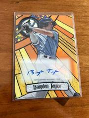 Brayden Taylor [Orange] #BGA-BT Baseball Cards 2023 Bowman Draft Glass Autographs Prices