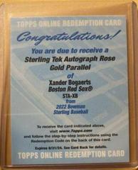 Xander Bogaerts [Rose Gold] #STA-XB Baseball Cards 2022 Bowman Sterling Tek Autographs Prices