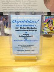 Juan Soto #DA-JS Baseball Cards 2022 Stadium Club Chrome 1991 Design Variation Autographs Prices