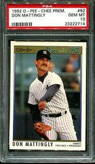Don Mattingly #92 Baseball Cards 1992 O Pee Chee Premier Prices