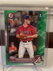 Blake Burkhalter [Green] Baseball Cards 2022 Bowman Draft Prices