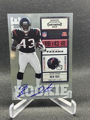 Ben Tate [Facing Foward Autograph] #204 Football Cards 2010 Playoff Contenders Prices