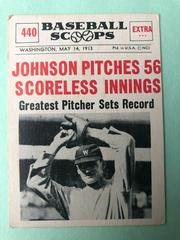 Johnson Pitches 56 [Scoreless Innings] #440 Baseball Cards 1961 NU Card Scoops Prices