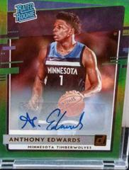Anthony Edwards [Auto Green Flood] Basketball Cards 2020 Donruss Prices