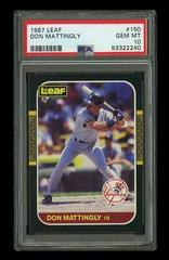 Don Mattingly #150 Baseball Cards 1987 Leaf Prices