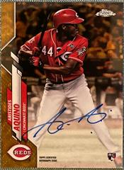 Aristides Aquino [Gold Wave Refractor] Baseball Cards 2020 Topps Chrome Rookie Autographs Prices