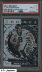 Aaron Rodgers [Blue Finite Electric Etch] #19 Football Cards 2023 Panini Obsidian Equinox Prices