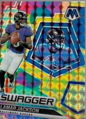 Lamar Jackson [Gold] #SW-5 Football Cards 2022 Panini Mosaic Swagger Prices