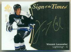 Vincent Lecavalier [Black Gold Ink] #SOTT-VL Hockey Cards 2021 SP Authentic Sign of the Times Autographs Prices