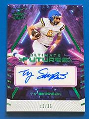 Ty Simpson [Emerald Spectrum] #UF-TS1 Football Cards 2022 Leaf Ultimate Draft Futures Autographs Prices